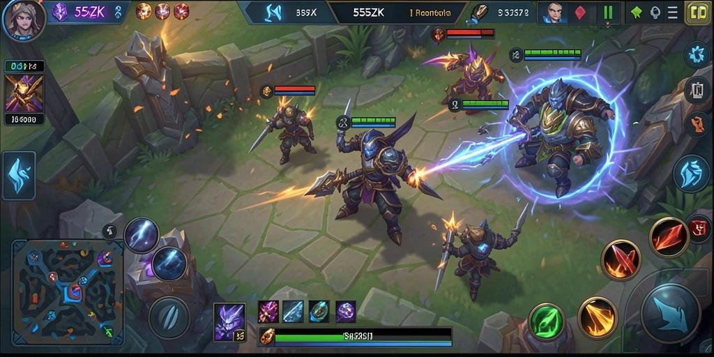 Tampilan menegangkan dalam pertandingan MOBA di 555ZK.