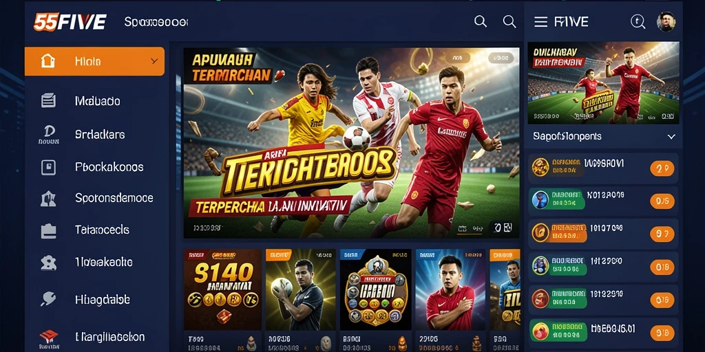 Tampilan utama gameplay Sportsbook 55FIVE yang menarik.