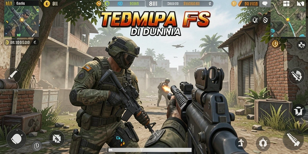 Screenshot gameplay intens dari 8II yang menunjukkan aksi tembak-menembak.