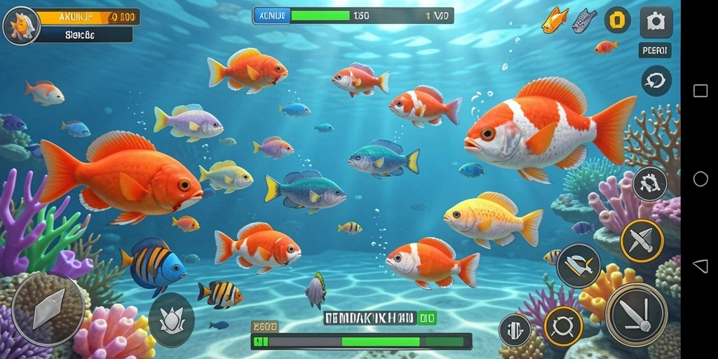 Tampilan seru dari gameplay Tembak Ikan AKUNJP.