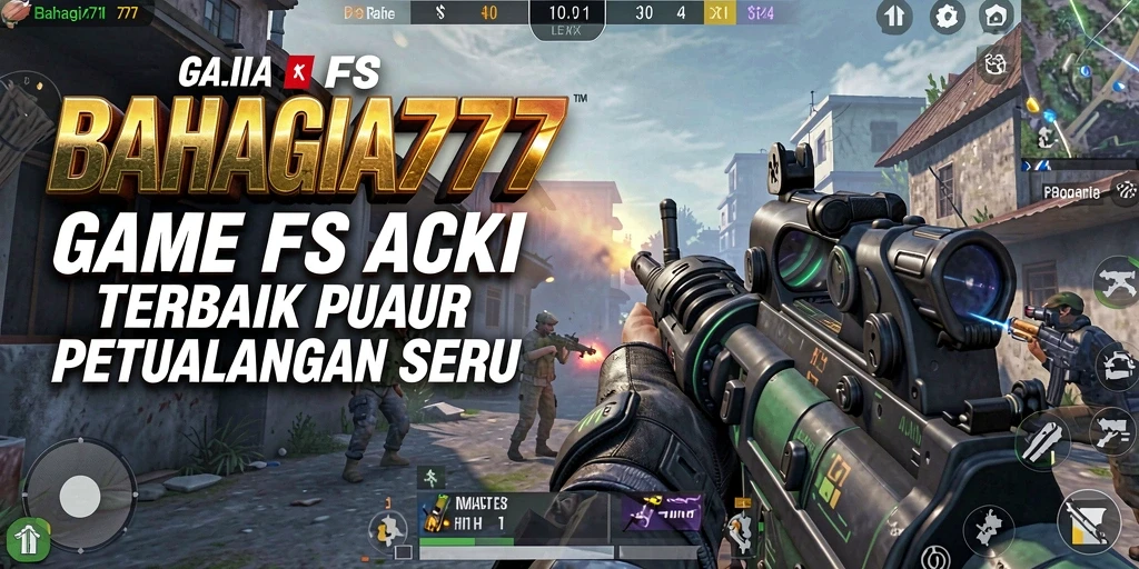 Tampilan gameplay mendebarkan dari BAHAGIA777 dalam aksi FPS.