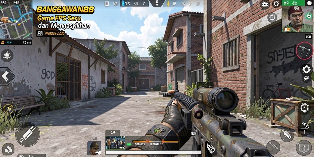 Screenshot BANGSAWAN88 menampilkan aksi seru dalam pertempuran FPS.