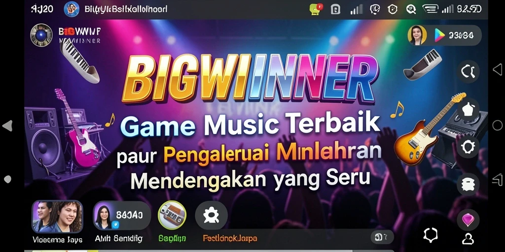 Tampilan gameplay seru di BIGWINNER dengan berbagai tantangan musik.