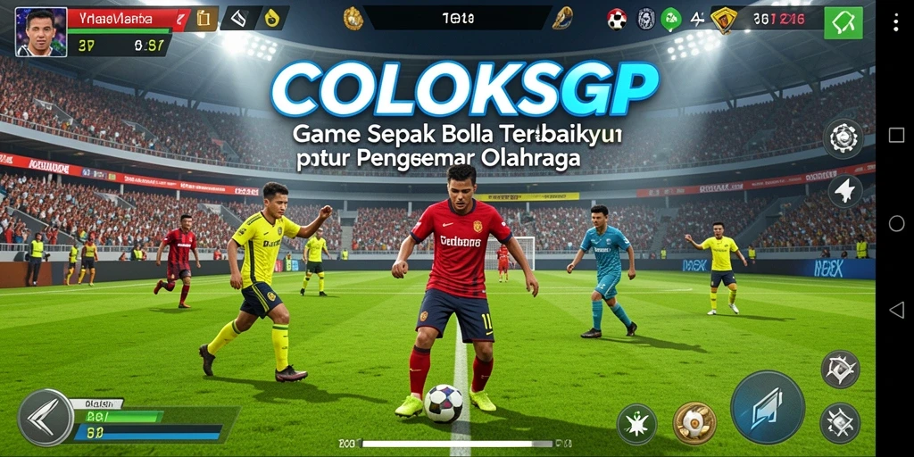 Screenshot gameplay COLOKSGP menunjukkan aksi seru di lapangan sepak bola.