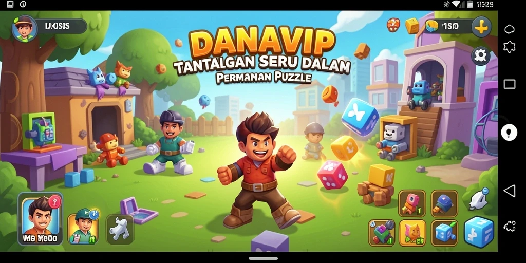 Screenshot utama DANAVIP menampilkan gameplay menantang dalam permainan Puzzle.