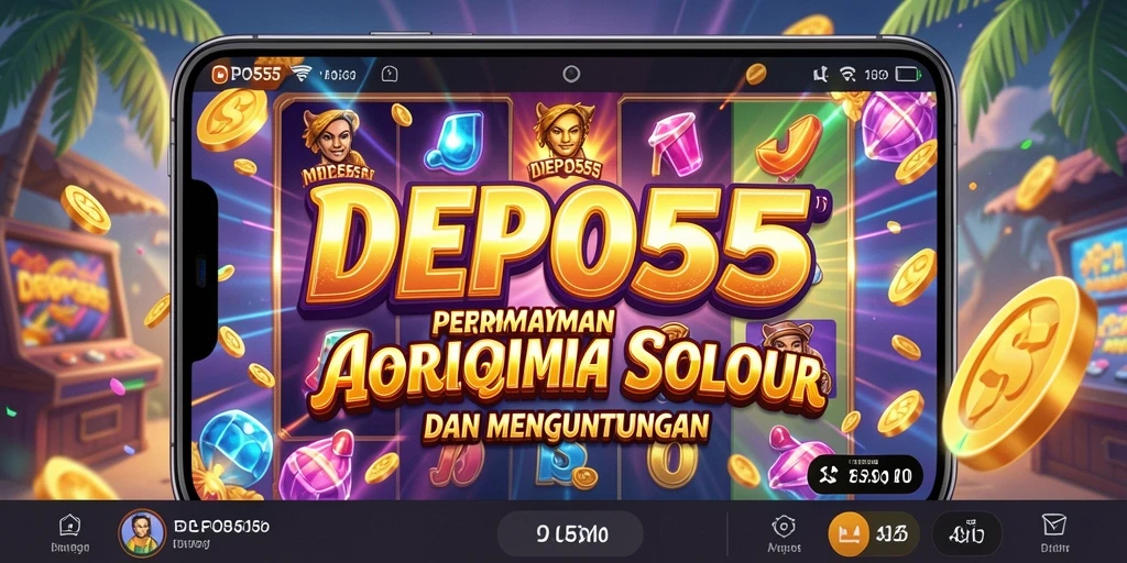 Tampilan gameplay menyenangkan dari DEPO555 yang penuh warna.