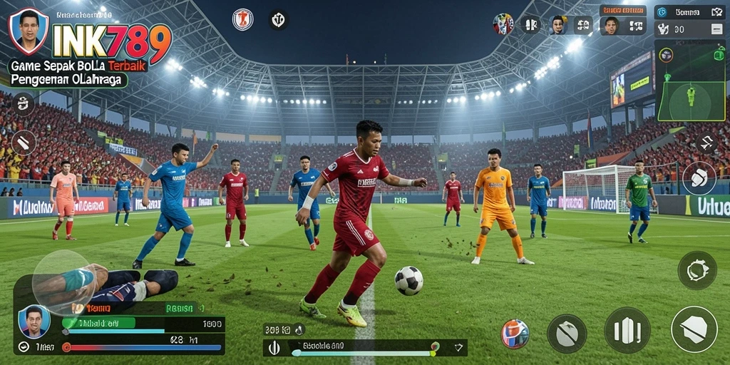 Screenshot INK789 menampilkan aksi menarik pertandingan sepak bola.