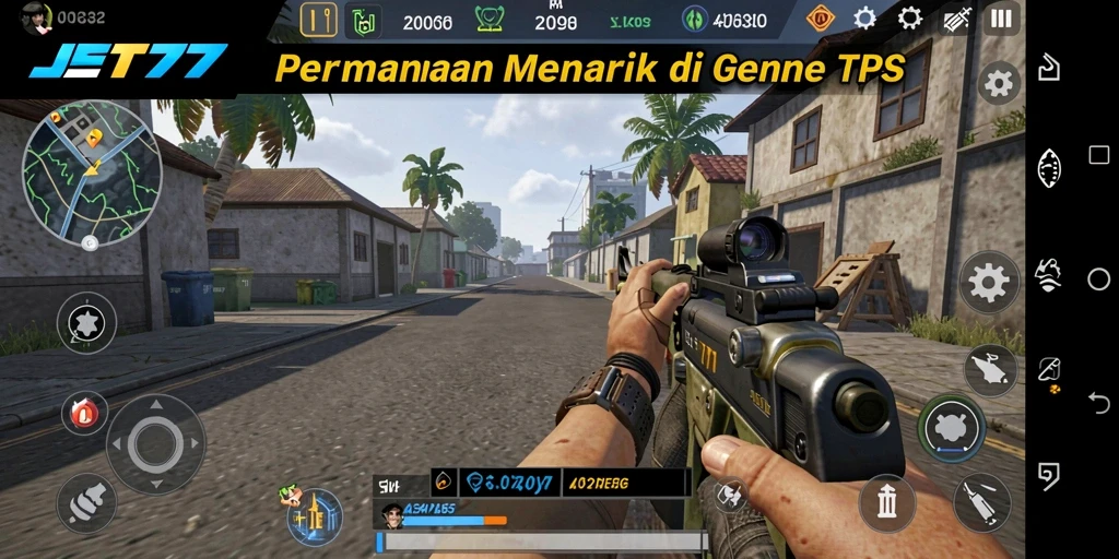 Gameplay intens dan seru dalam JET77 dengan aksi TPS.