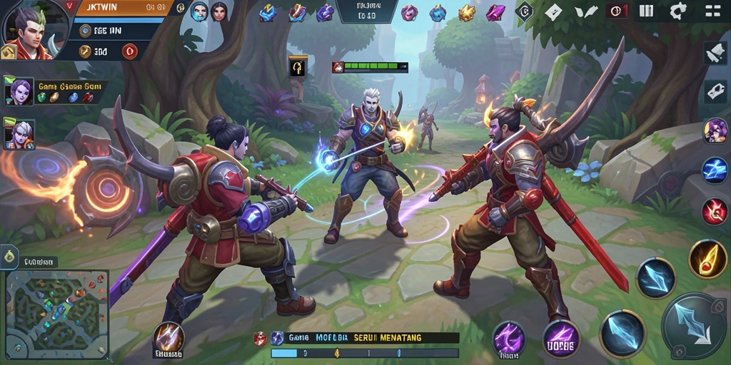 Tangkapan layar gameplay <strong>JKTWIN</strong> menampilkan aksi pertarungan yang seru.