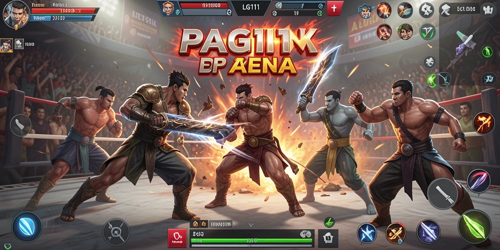Screenshot gameplay LG111 menunjukkan aksi pertarungan yang menegangkan.