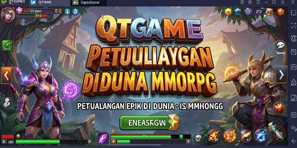 Tampilan gameplay menakjubkan dari QTGAME dalam dunia MMORPG.