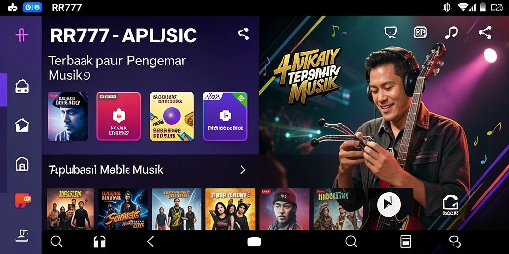 Tampilan screenshot gameplay RR777 dengan nuansa musik yang ceria.