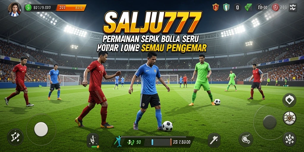 Screenshot dari gameplay sepak bola yang mendebarkan di SALJU777.