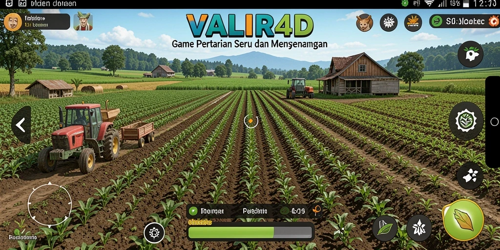 Tampilan gameplay VALIR4D yang menggambarkan keseruan bertani.